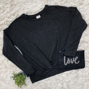 A New Day Twist Hem Sweatshirt 💗 Charcoal Gray